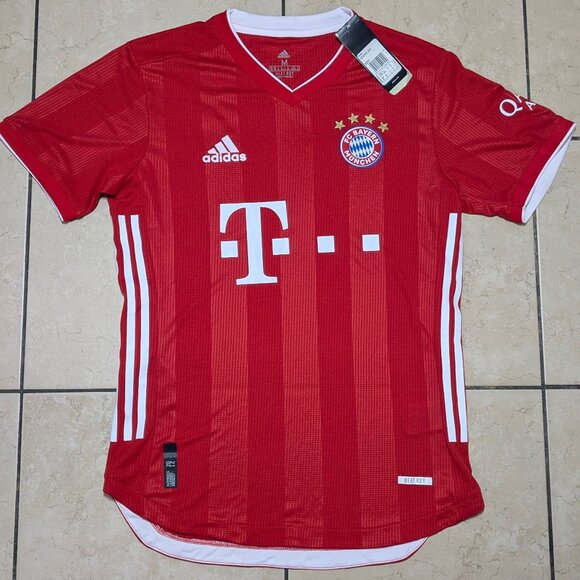 Brand New Adidas Authentic Bayern Munchen 2020/2021 Home Red Jersey Men's Medium - Picture 1 of 9